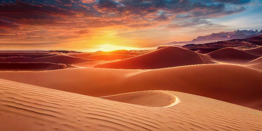 Tramonto sul deserto del Sahara