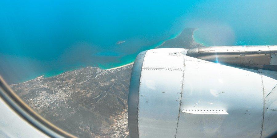 La costa vista dall’aereo
